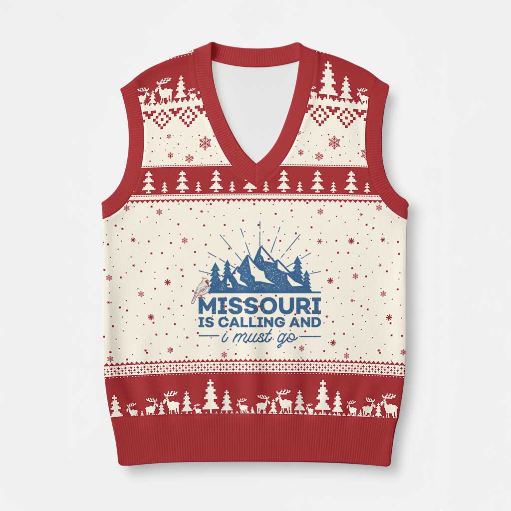 Missouri Traveling Lover V-Neck Knit Sweater Vest Missouri Is Calling And I Must Go