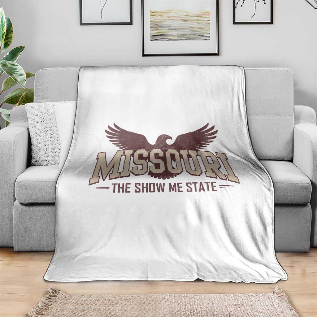 Vintage Missouri Eagle Throw Blanket Missouri The Show Me State Retro Distressed