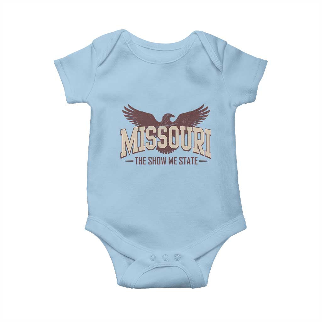 Vintage Missouri Eagle Baby Onesie Missouri The Show Me State Retro Distressed