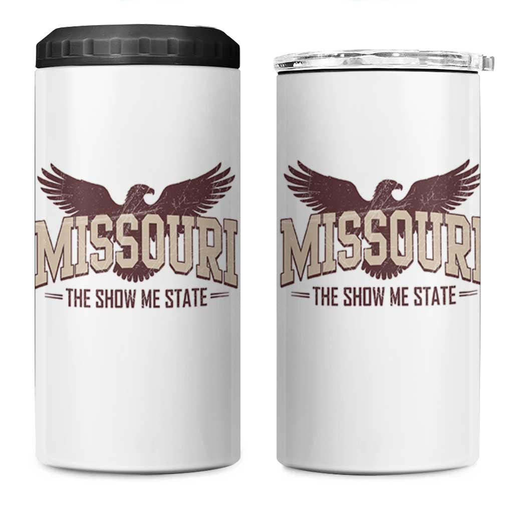 Vintage Missouri Eagle 4 in 1 Can Cooler Tumbler Missouri The Show Me State Retro Distressed