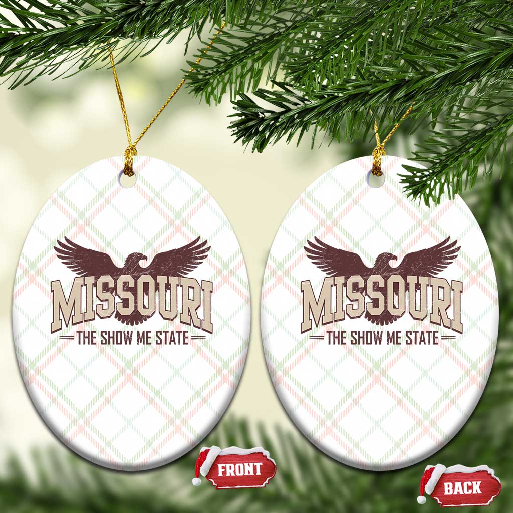 Vintage Missouri Eagle Ceramic Ornament Missouri The Show Me State Retro Distressed