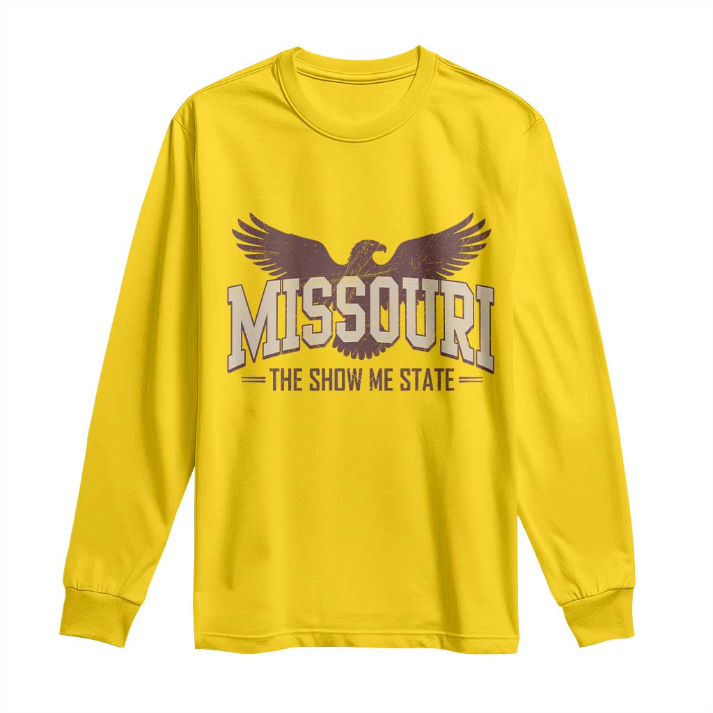 Vintage Missouri Eagle Long Sleeve Shirt Missouri The Show Me State Retro Distressed