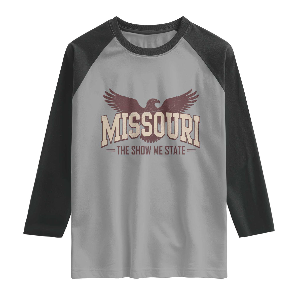 Vintage Missouri Eagle Raglan Shirt Missouri The Show Me State Retro Distressed