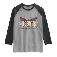 Vintage Missouri Eagle Raglan Shirt Missouri The Show Me State Retro Distressed