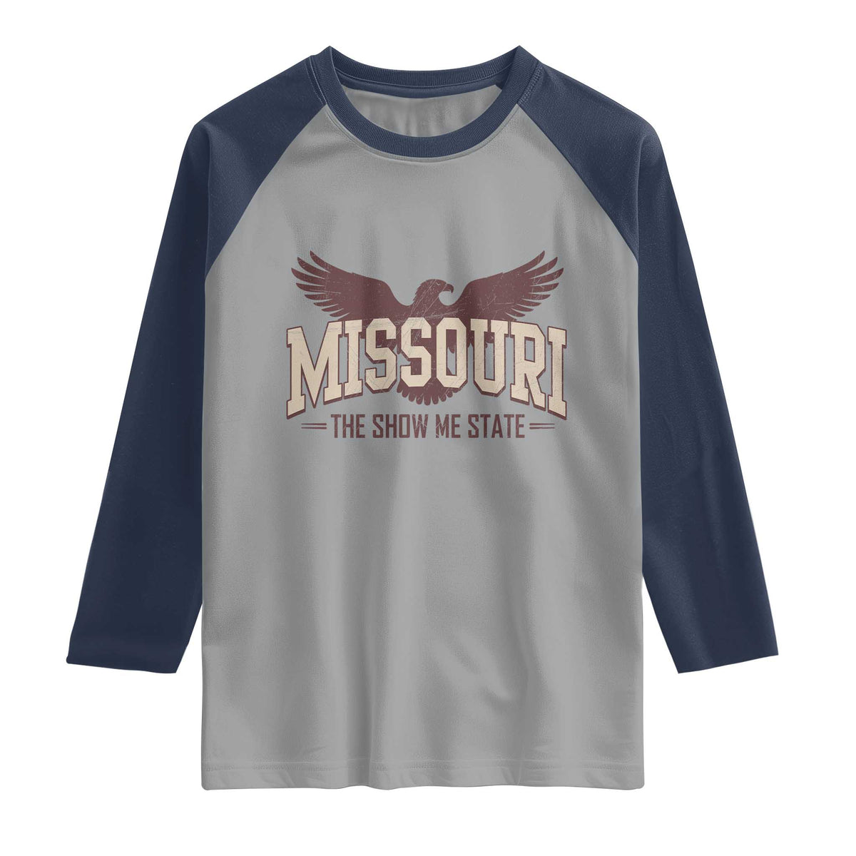 Vintage Missouri Eagle Raglan Shirt Missouri The Show Me State Retro Distressed