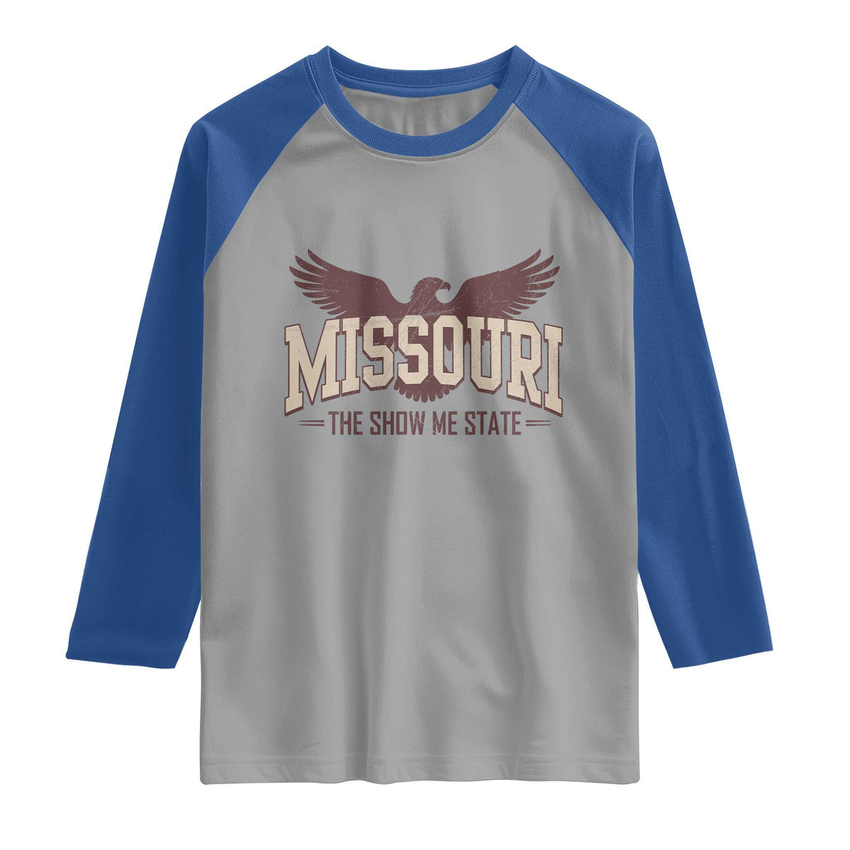Vintage Missouri Eagle Raglan Shirt Missouri The Show Me State Retro Distressed