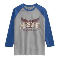 Vintage Missouri Eagle Raglan Shirt Missouri The Show Me State Retro Distressed