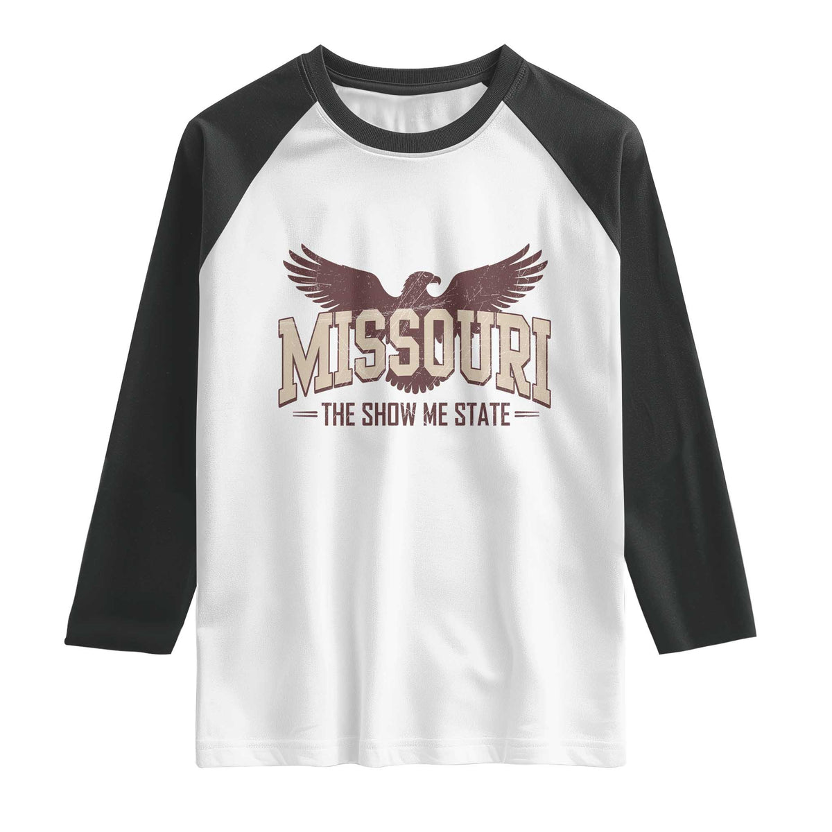 Vintage Missouri Eagle Raglan Shirt Missouri The Show Me State Retro Distressed