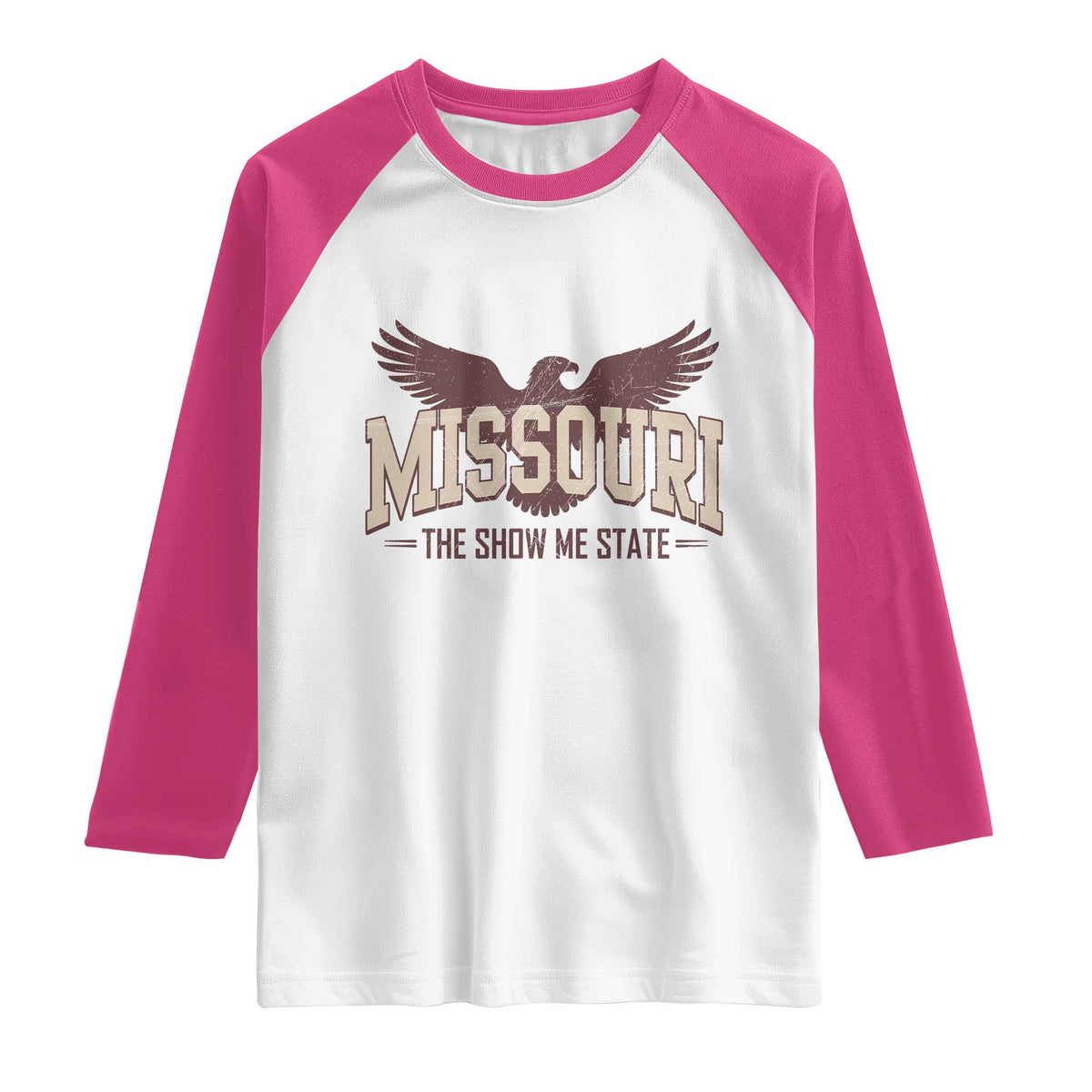 Vintage Missouri Eagle Raglan Shirt Missouri The Show Me State Retro Distressed