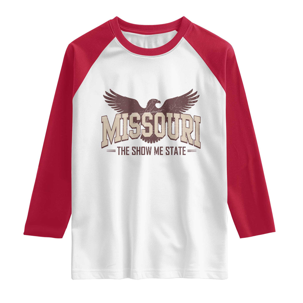 Vintage Missouri Eagle Raglan Shirt Missouri The Show Me State Retro Distressed