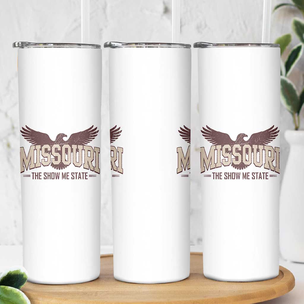 Vintage Missouri Eagle Skinny Tumbler Missouri The Show Me State Retro Distressed