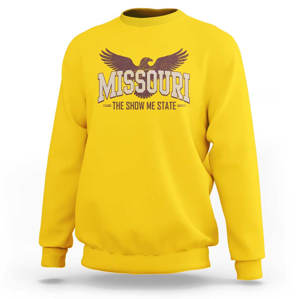 Vintage Missouri Eagle Sweatshirt Missouri The Show Me State Retro Distressed