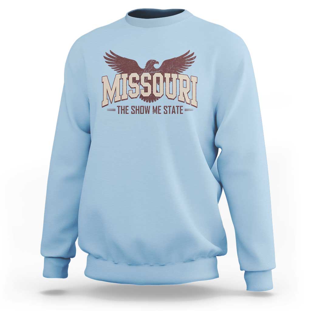 Vintage Missouri Eagle Sweatshirt Missouri The Show Me State Retro Distressed
