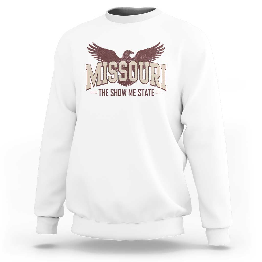 Vintage Missouri Eagle Sweatshirt Missouri The Show Me State Retro Distressed