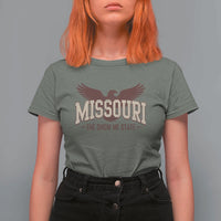 Vintage Missouri Eagle T Shirt For Women Missouri The Show Me State Retro Distressed