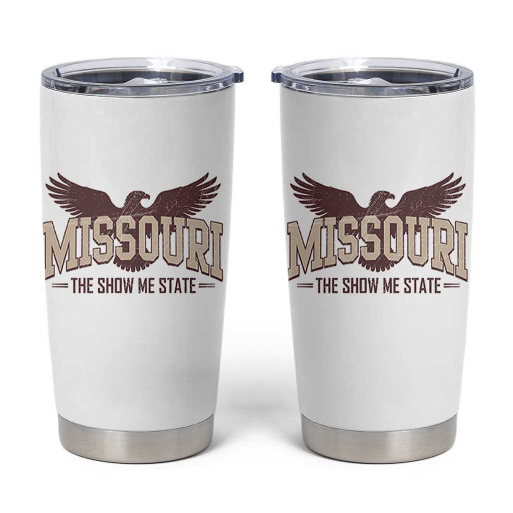 Vintage Missouri Eagle Tumbler Cup Missouri The Show Me State Retro Distressed
