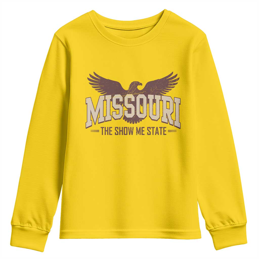 Vintage Missouri Eagle Youth Sweatshirt Missouri The Show Me State Retro Distressed