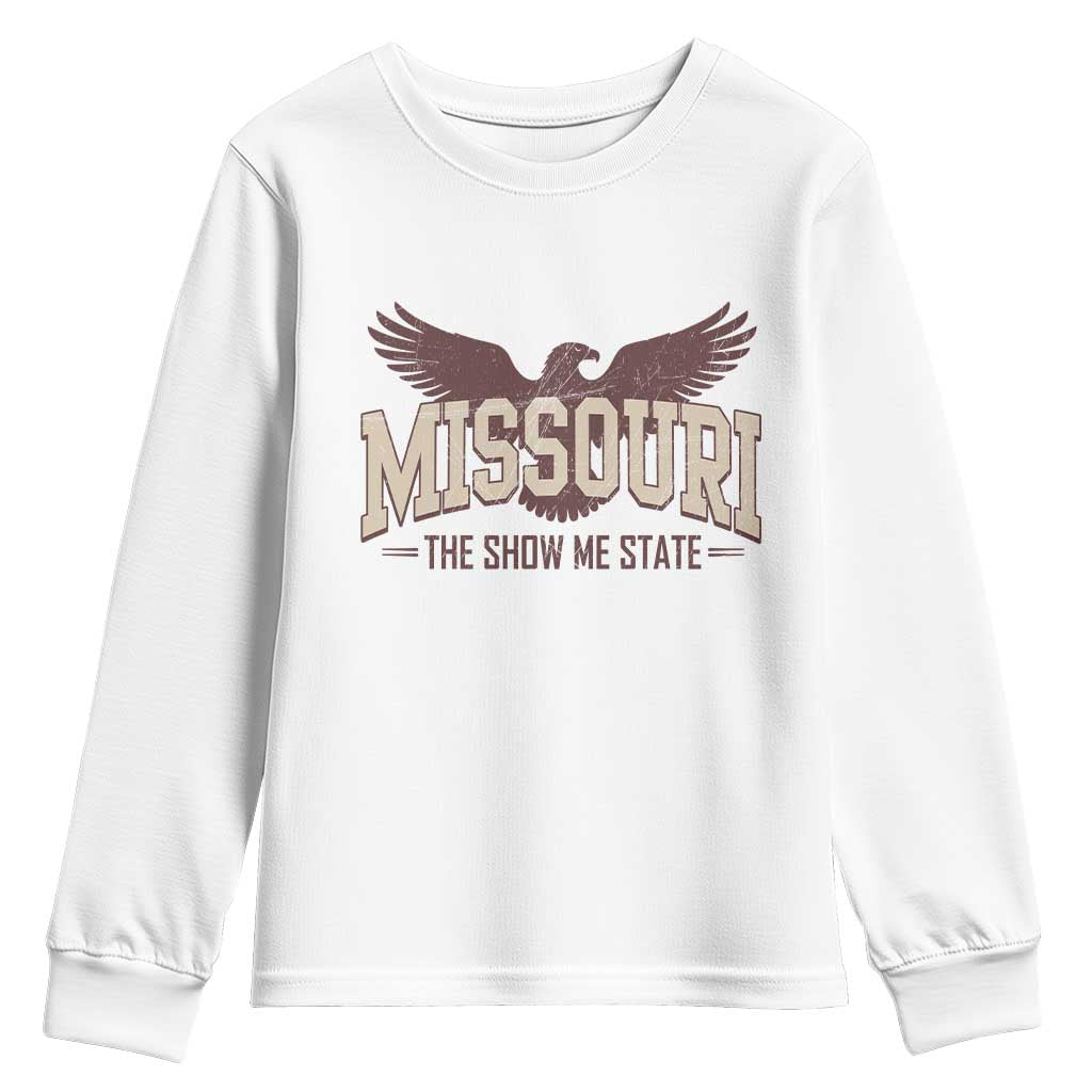 Vintage Missouri Eagle Youth Sweatshirt Missouri The Show Me State Retro Distressed