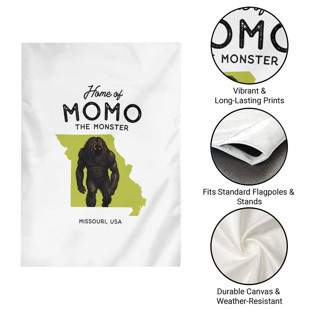 Louisiana Missouri Cryptid Lover Garden Flag Home Of Momo The Monster