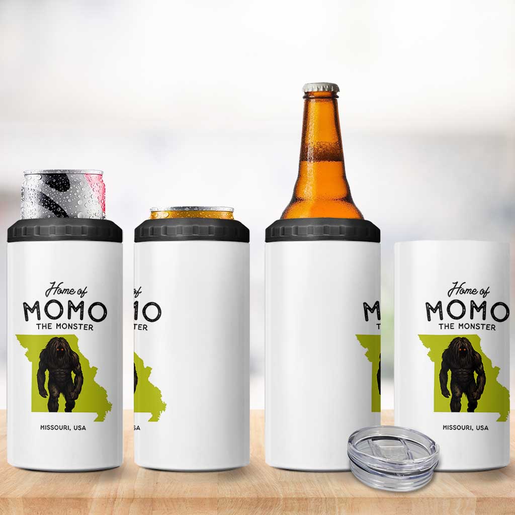 Louisiana Missouri Cryptid Lover 4 in 1 Can Cooler Tumbler Home Of Momo The Monster