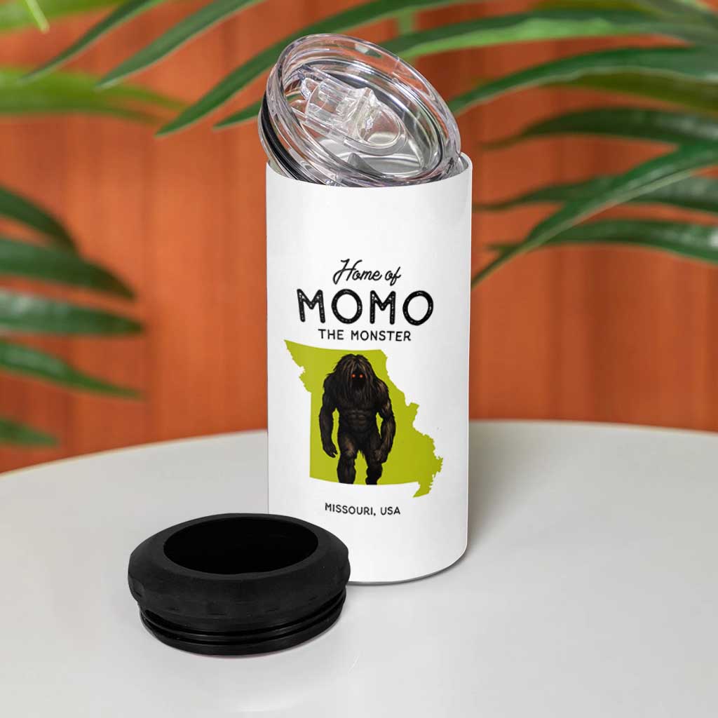Louisiana Missouri Cryptid Lover 4 in 1 Can Cooler Tumbler Home Of Momo The Monster