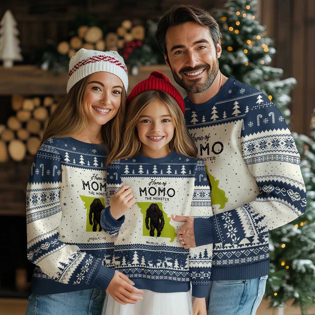 Louisiana Missouri Cryptid Lover Ugly Christmas Sweater Home Of Momo The Monster