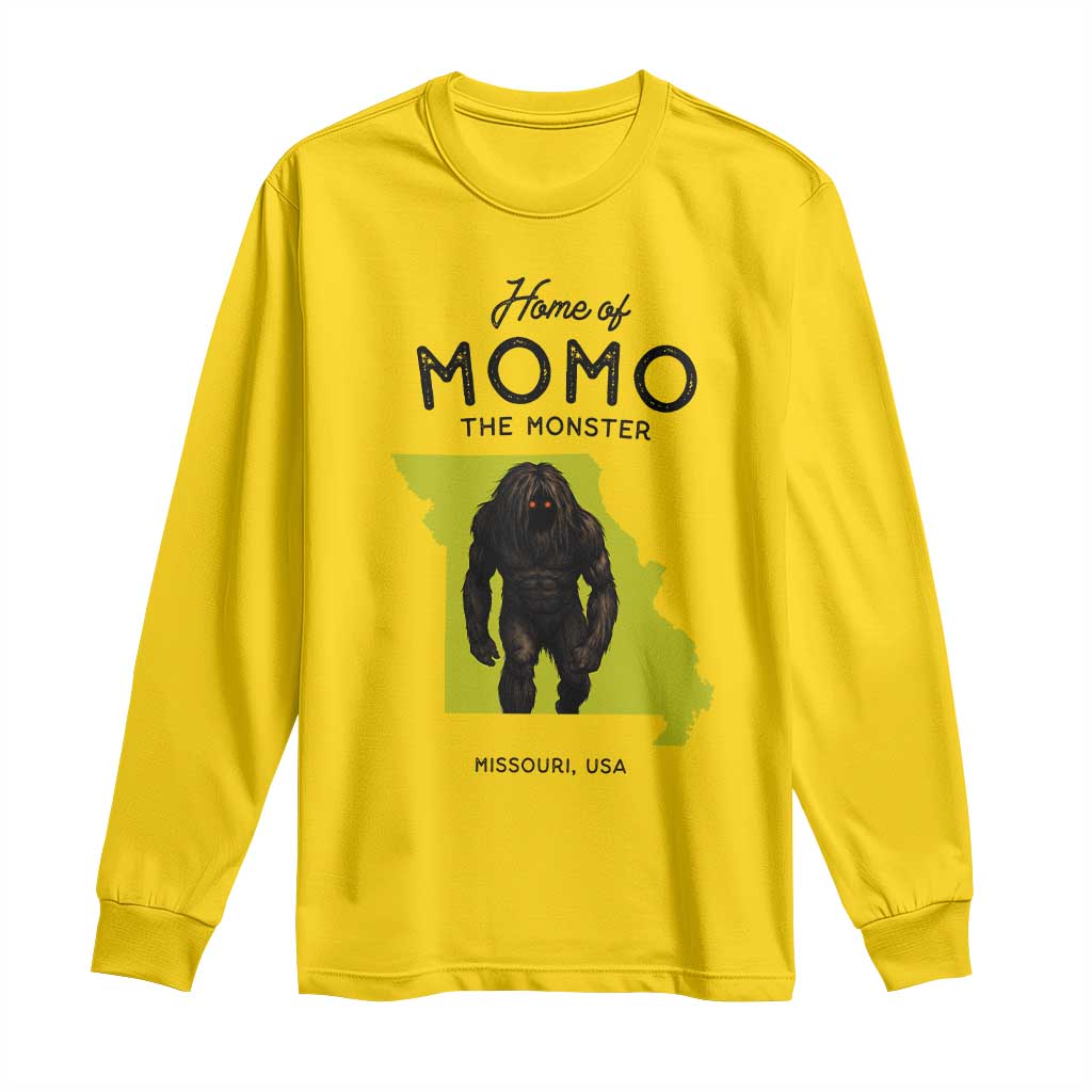 Louisiana Missouri Cryptid Lover Long Sleeve Shirt Home Of Momo The Monster