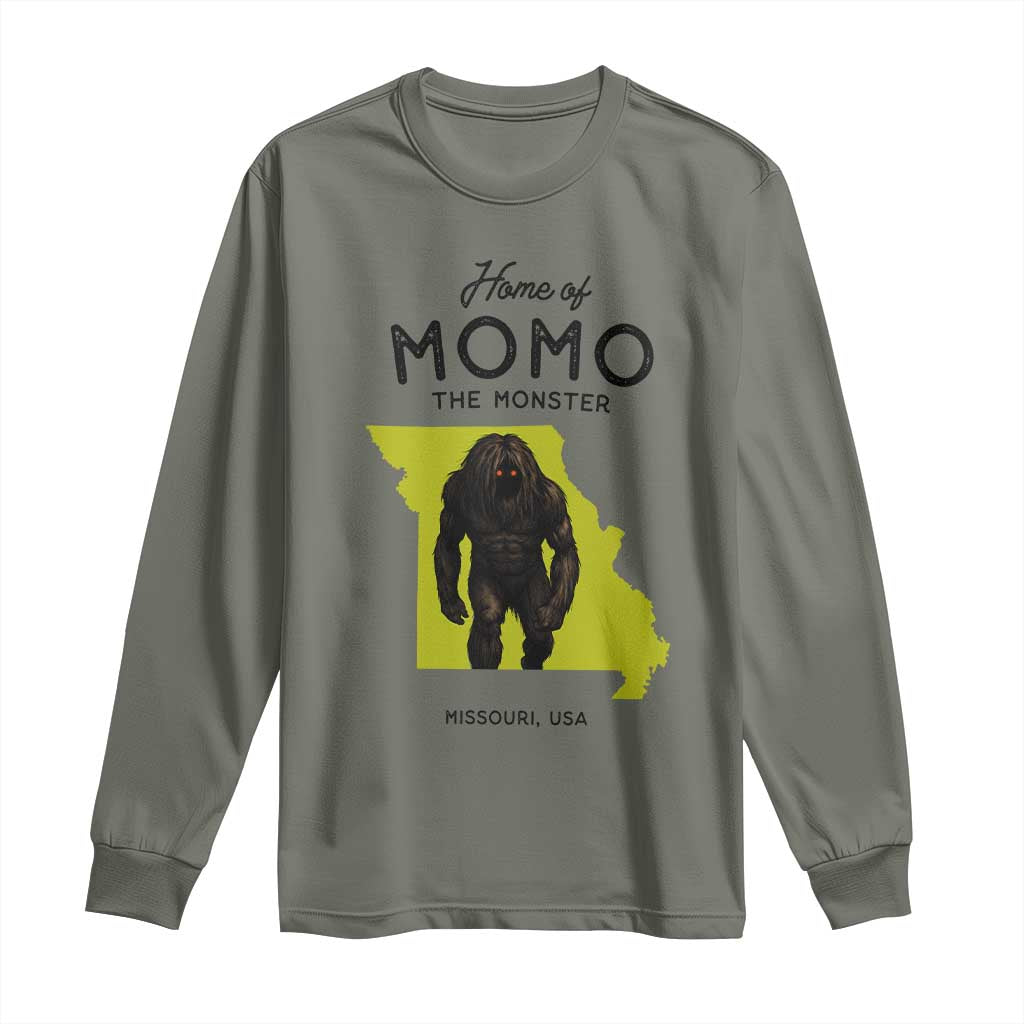 Louisiana Missouri Cryptid Lover Long Sleeve Shirt Home Of Momo The Monster