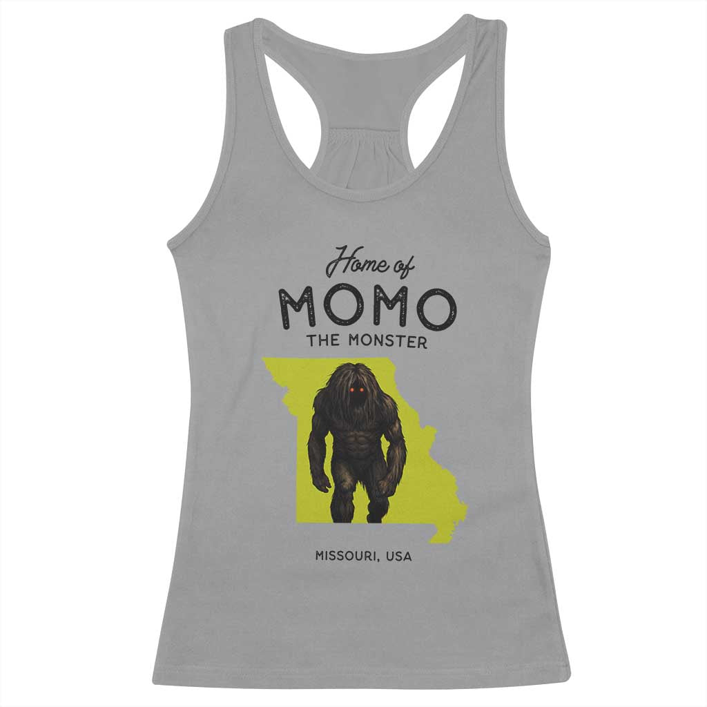 Louisiana Missouri Cryptid Lover Racerback Tank Top Home Of Momo The Monster