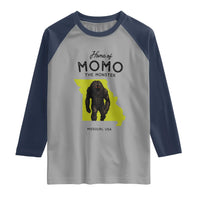 Louisiana Missouri Cryptid Lover Raglan Shirt Home Of Momo The Monster