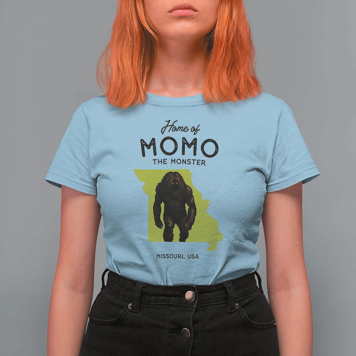 Louisiana Missouri Cryptid Lover T Shirt For Women Home Of Momo The Monster