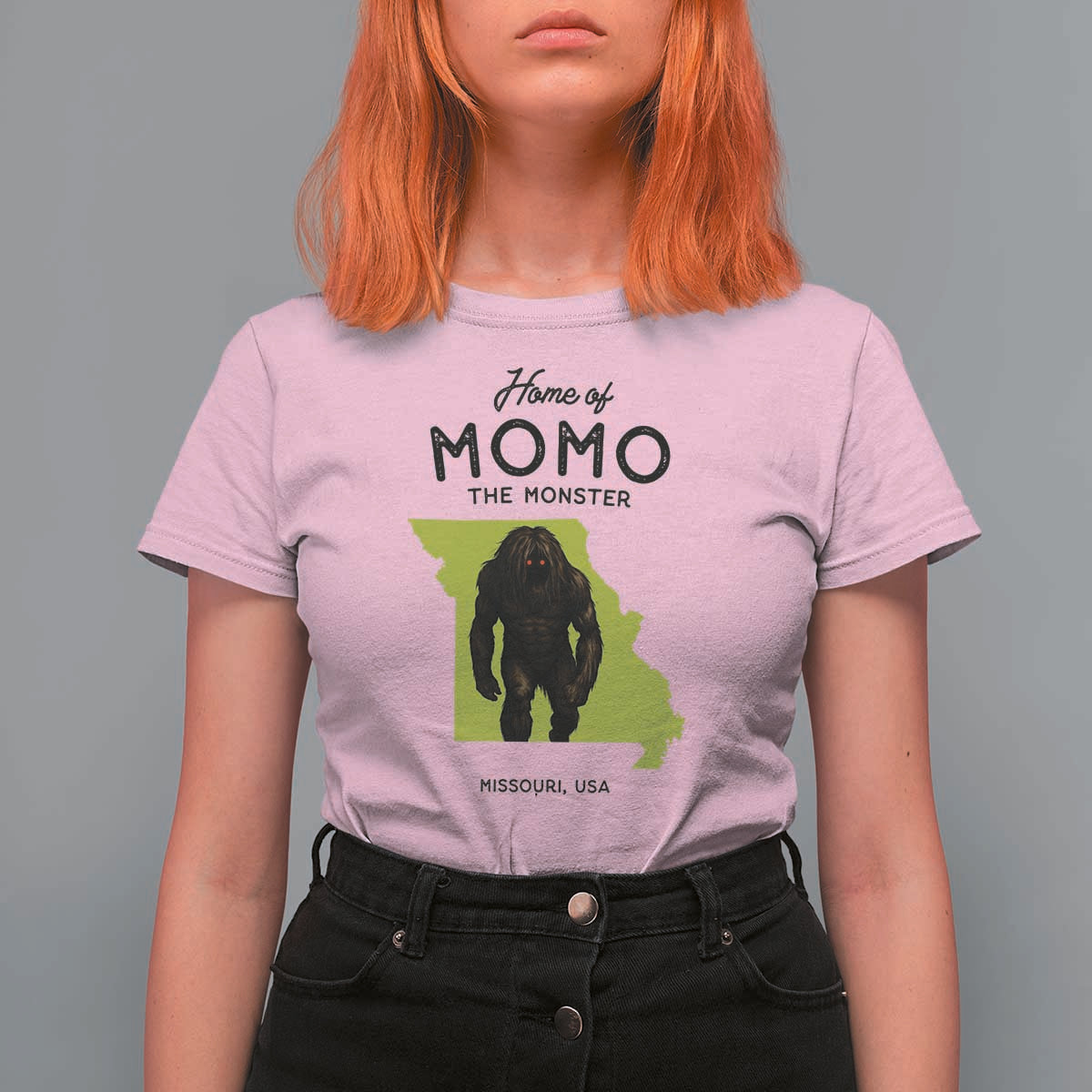 Louisiana Missouri Cryptid Lover T Shirt For Women Home Of Momo The Monster