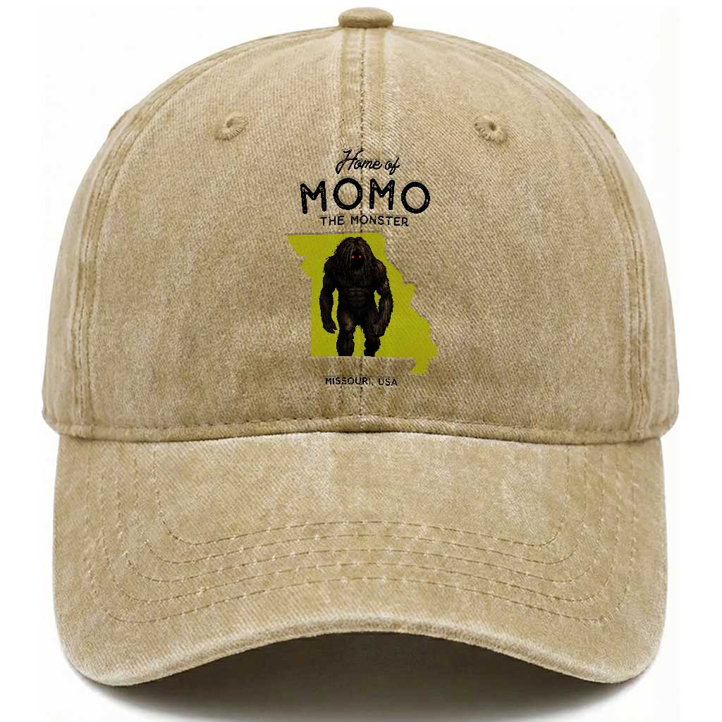 Louisiana Missouri Cryptid Lover Washed Cotton Baseball Cap Home Of Momo The Monster