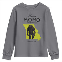 Louisiana Missouri Cryptid Lover Youth Sweatshirt Home Of Momo The Monster