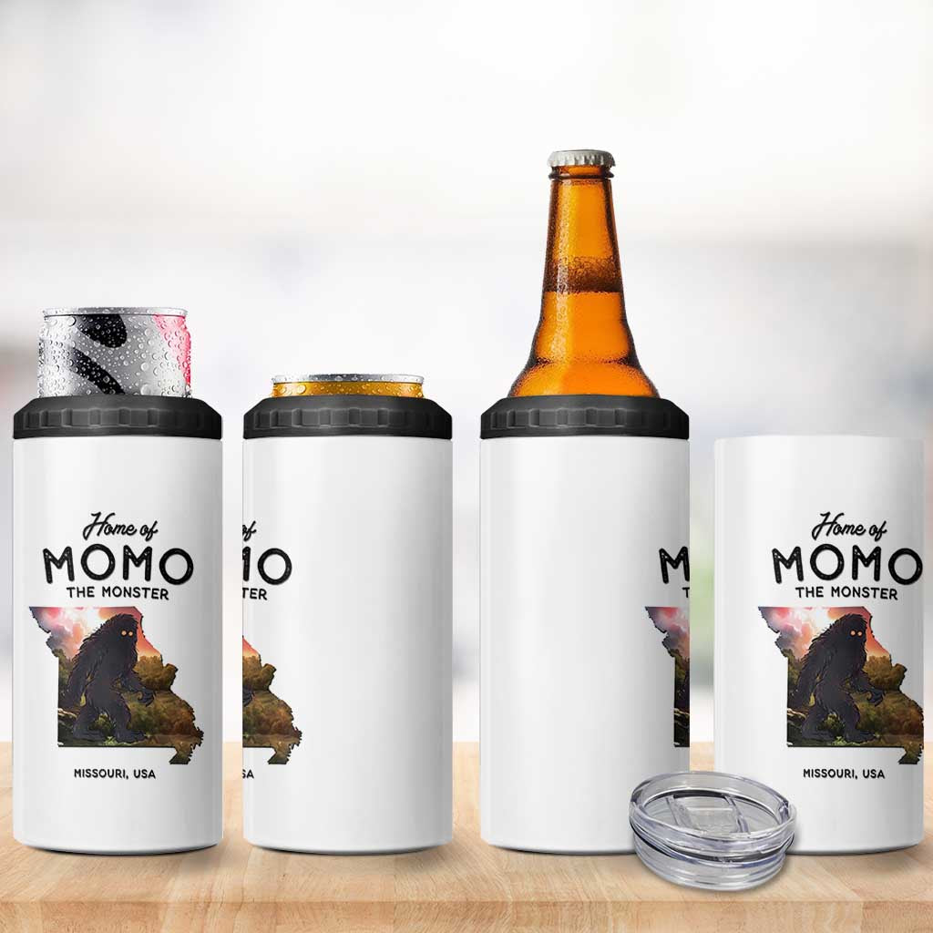 Momo The Monster Folklore 4 in 1 Can Cooler Tumbler Louisiana Missouri Cryptid Lover Gift