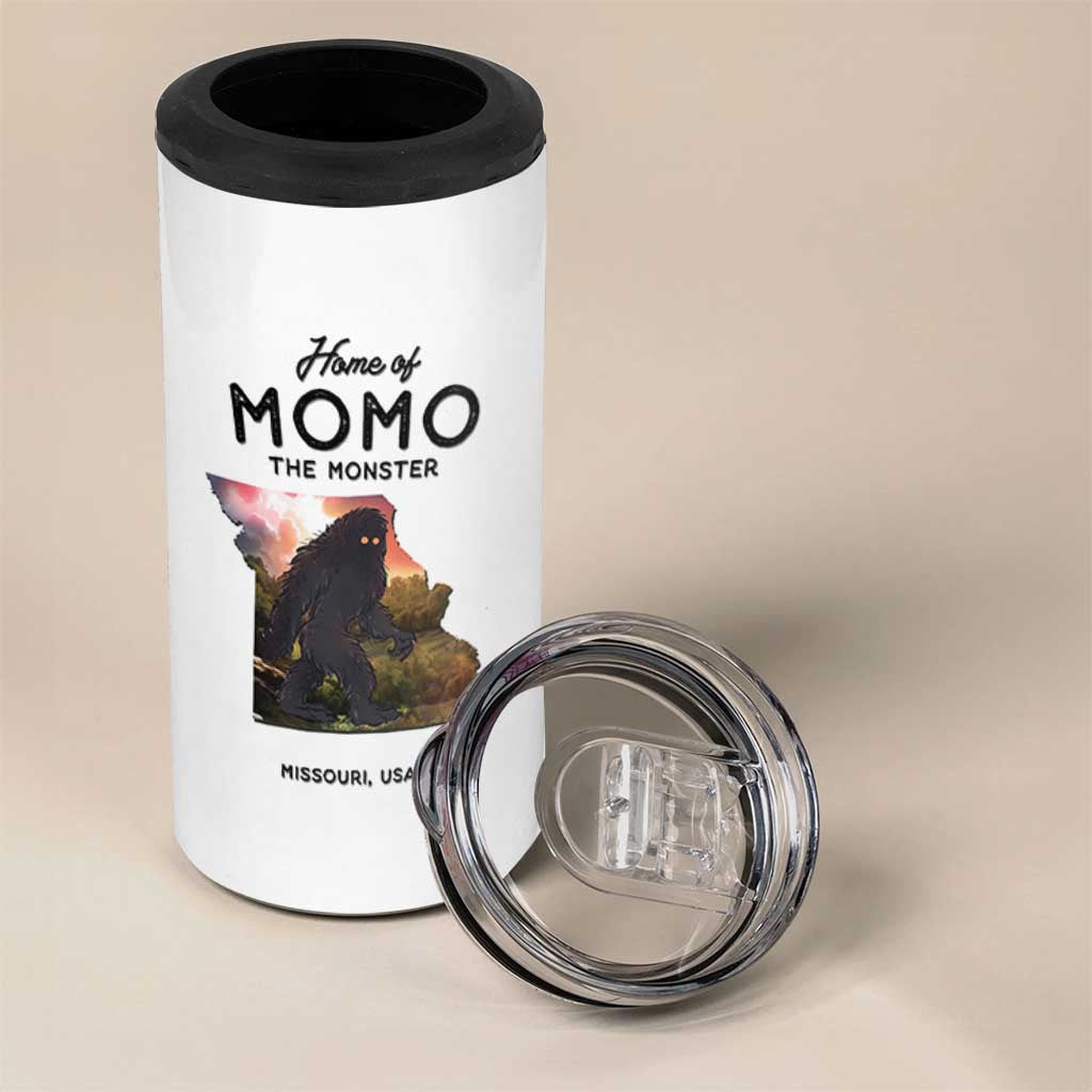 Momo The Monster Folklore 4 in 1 Can Cooler Tumbler Louisiana Missouri Cryptid Lover Gift