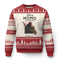 Momo The Monster Folklore Ugly Christmas Sweater Louisiana Missouri Cryptid Lover Gift