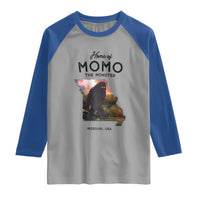 Momo The Monster Folklore Raglan Shirt Louisiana Missouri Cryptid Lover Gift