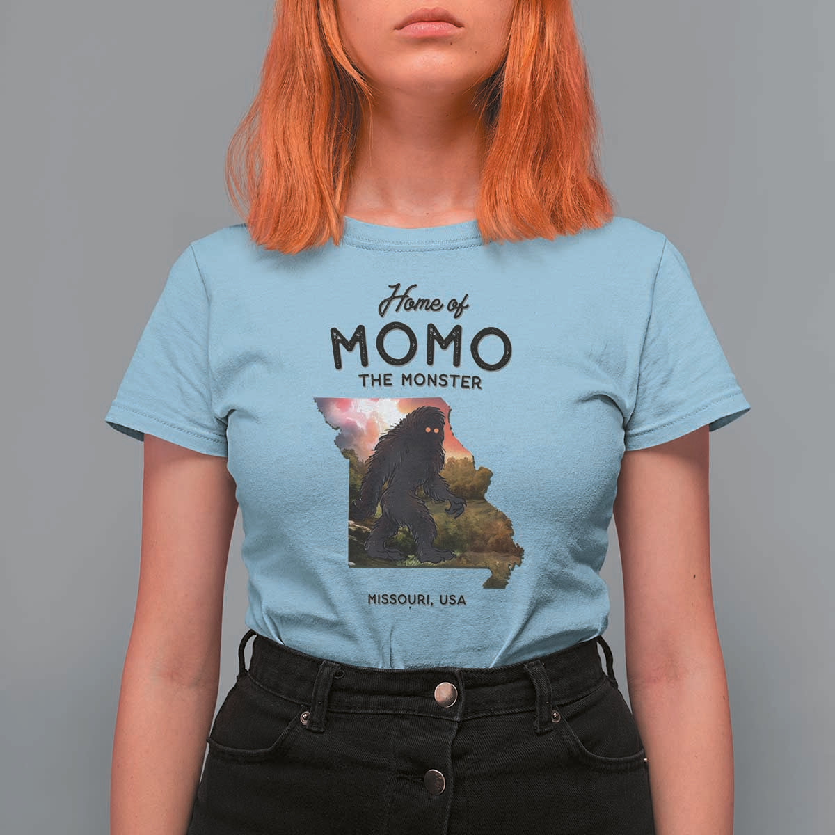 Momo The Monster Folklore T Shirt For Women Louisiana Missouri Cryptid Lover Gift