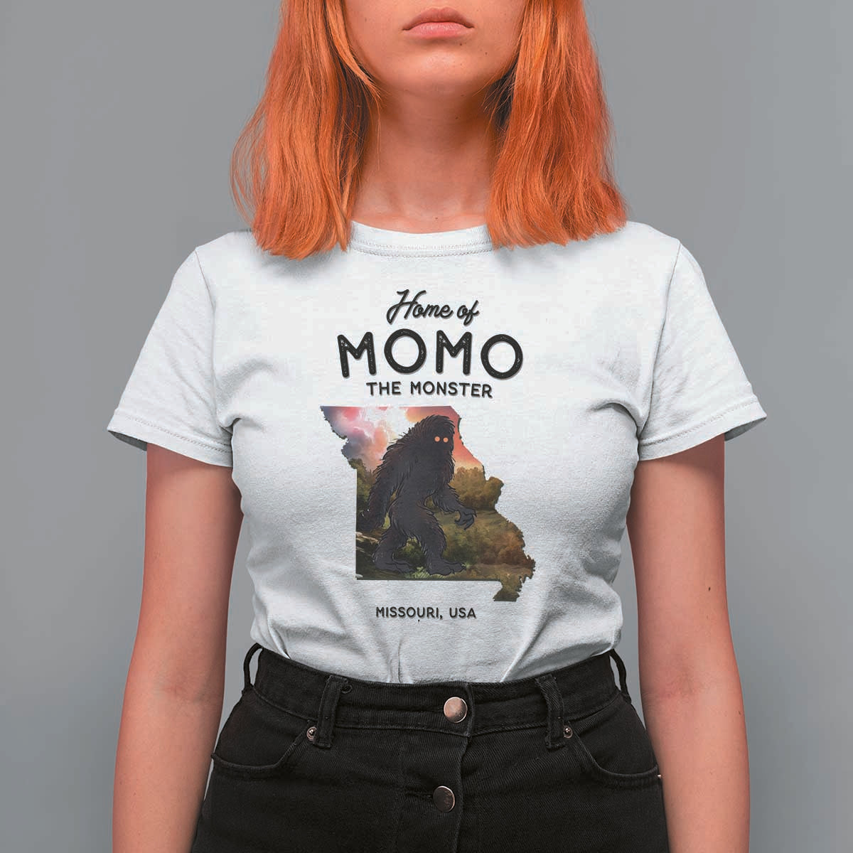 Momo The Monster Folklore T Shirt For Women Louisiana Missouri Cryptid Lover Gift