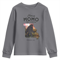 Momo The Monster Folklore Youth Sweatshirt Louisiana Missouri Cryptid Lover Gift