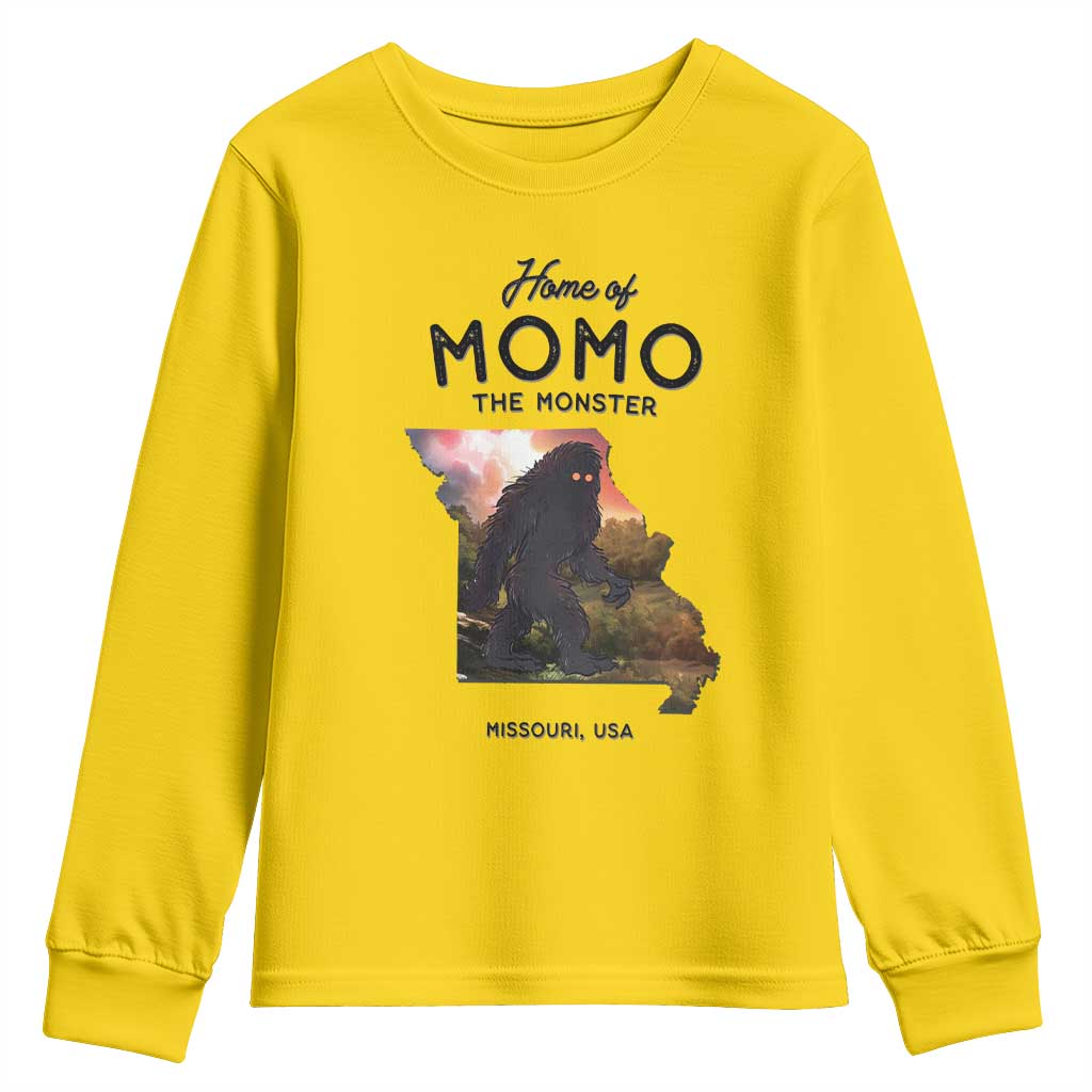 Momo The Monster Folklore Youth Sweatshirt Louisiana Missouri Cryptid Lover Gift