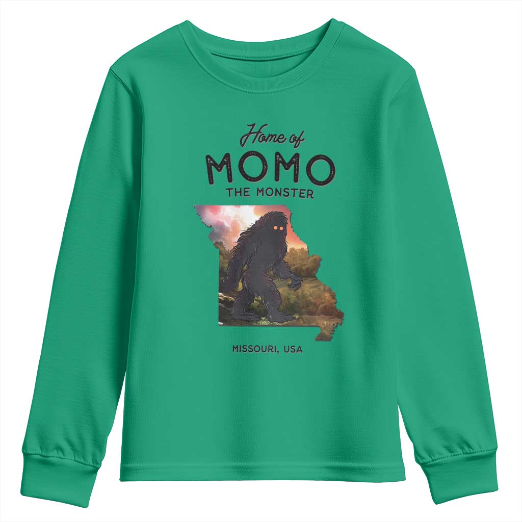 Momo The Monster Folklore Youth Sweatshirt Louisiana Missouri Cryptid Lover Gift