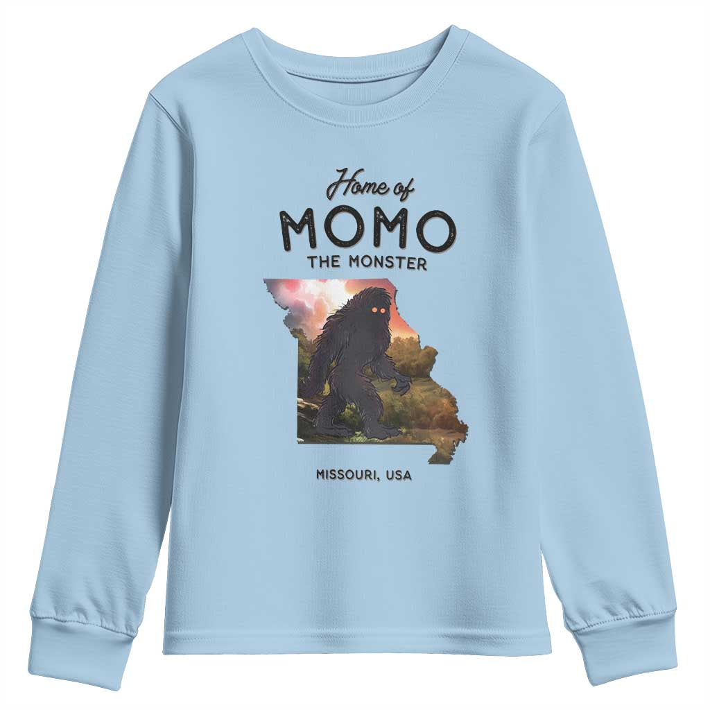 Momo The Monster Folklore Youth Sweatshirt Louisiana Missouri Cryptid Lover Gift
