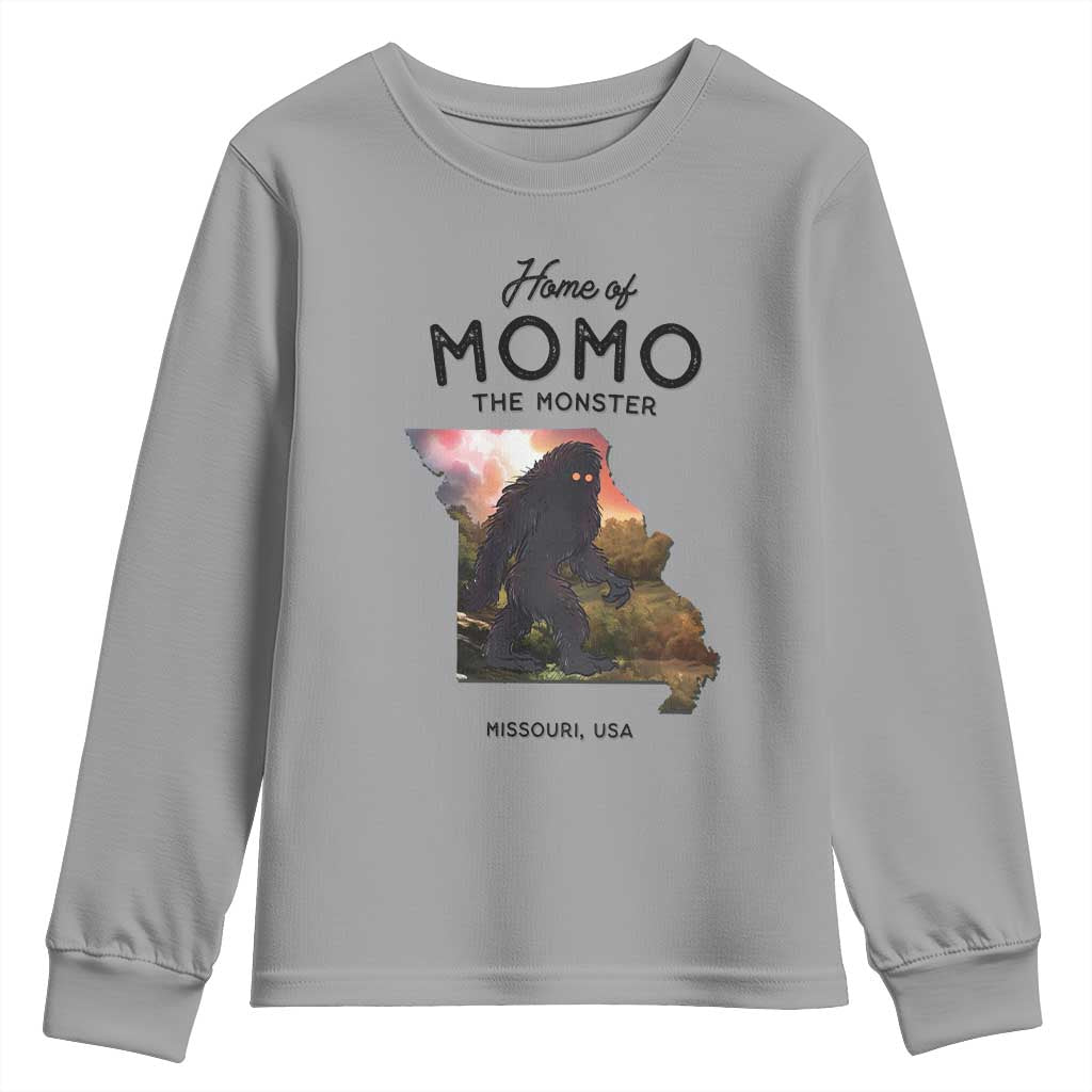 Momo The Monster Folklore Youth Sweatshirt Louisiana Missouri Cryptid Lover Gift