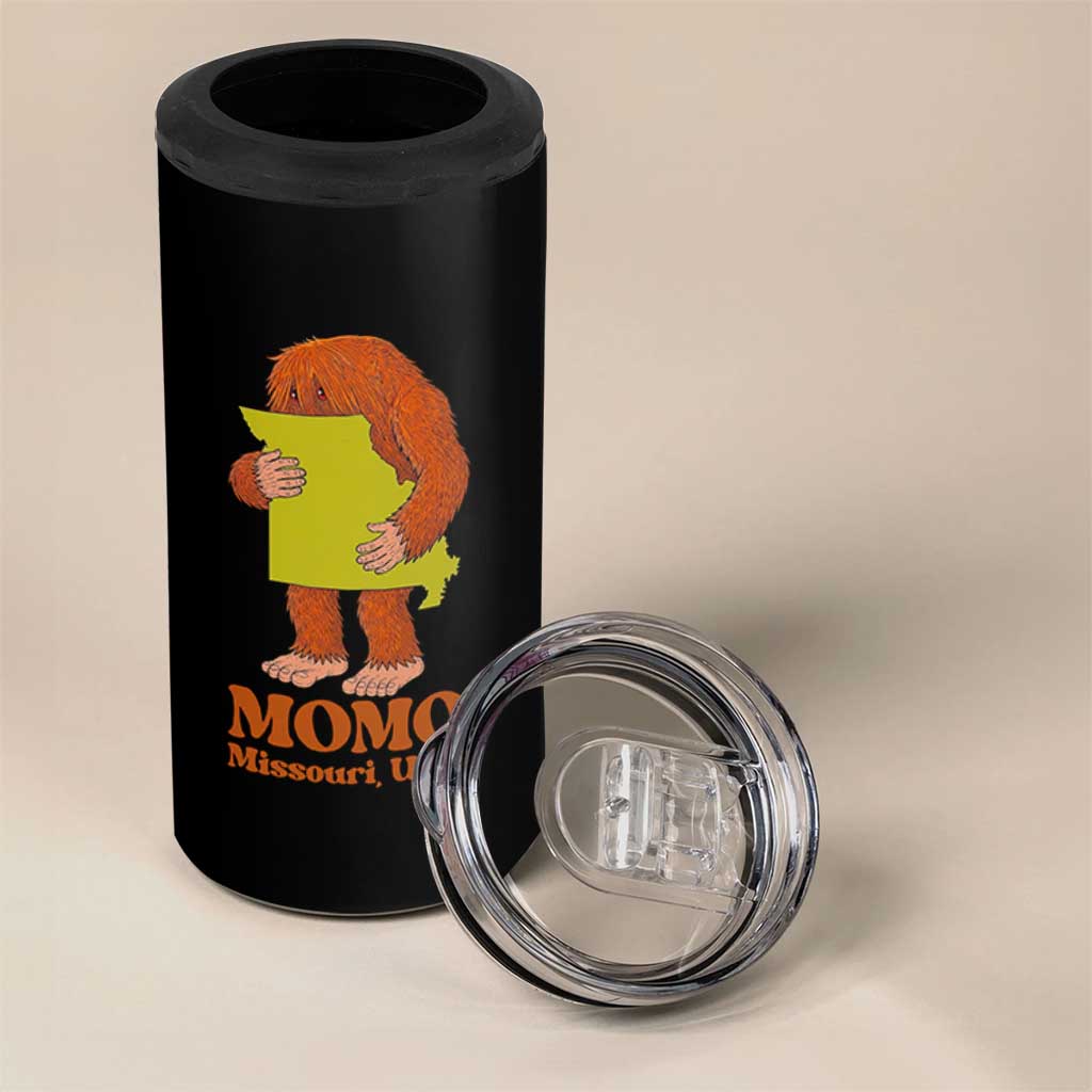Missouri Cryptid Local Legend 4 in 1 Can Cooler Tumbler Momo The Monster Lover Graphic