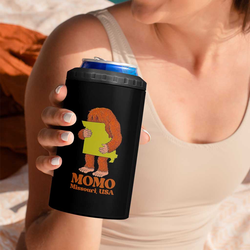 Missouri Cryptid Local Legend 4 in 1 Can Cooler Tumbler Momo The Monster Lover Graphic