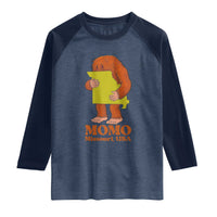 Missouri Cryptid Local Legend Raglan Shirt Momo The Monster Lover Graphic