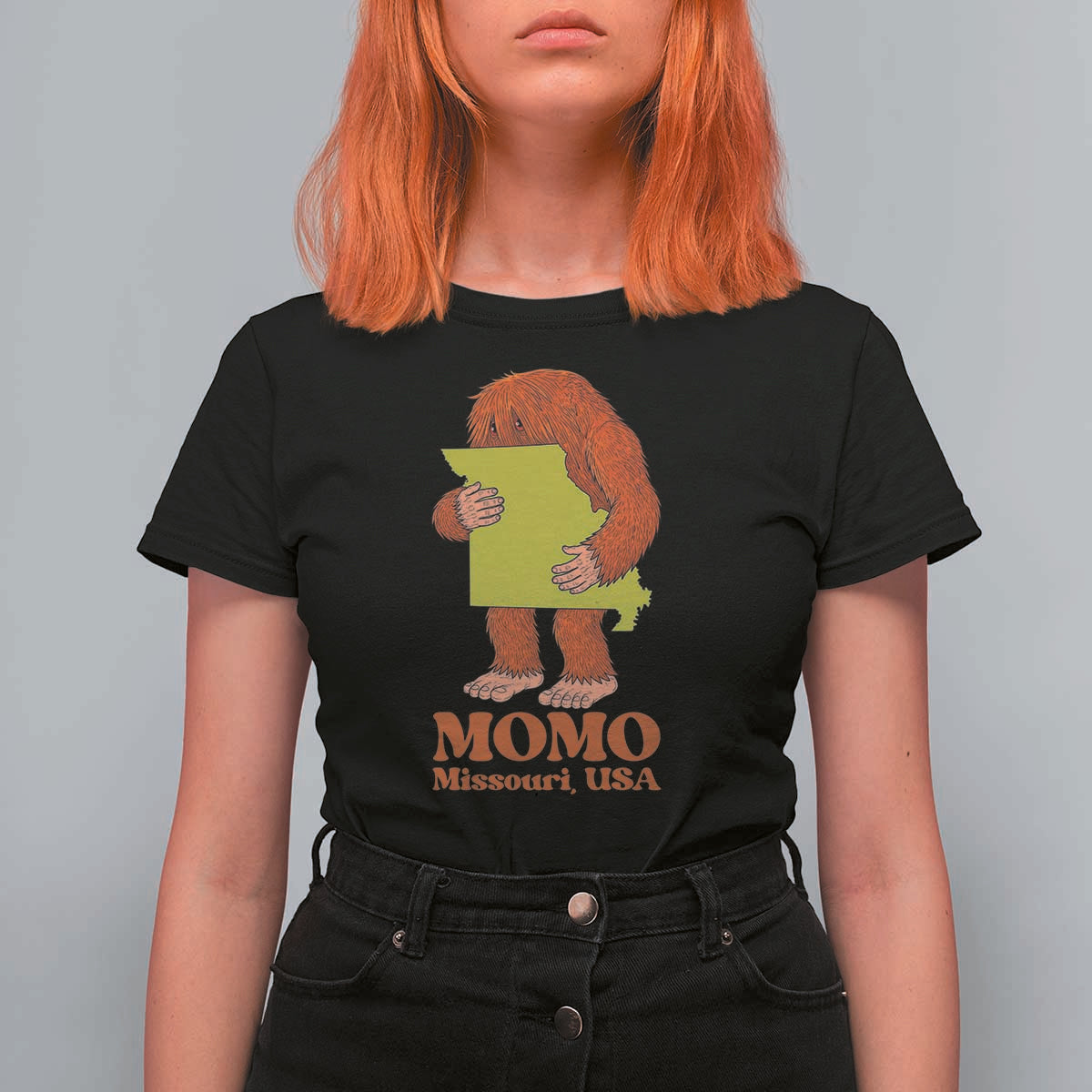 Missouri Cryptid Local Legend T Shirt For Women Momo The Monster Lover Graphic