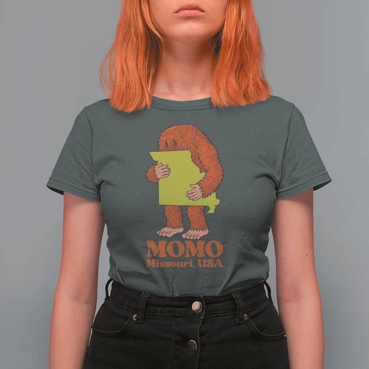 Missouri Cryptid Local Legend T Shirt For Women Momo The Monster Lover Graphic